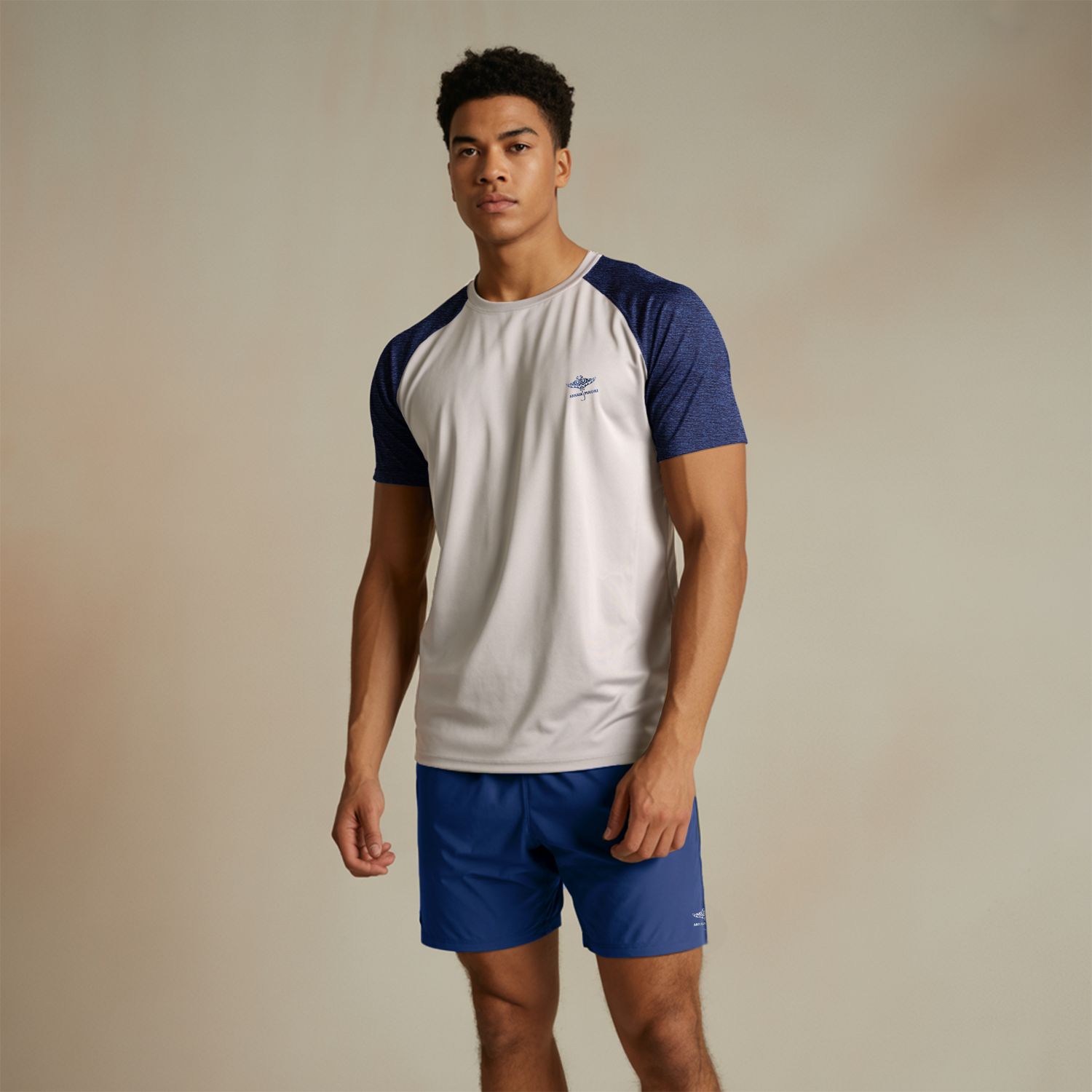Dry Fit Raglan T-Shirt — White/Blue