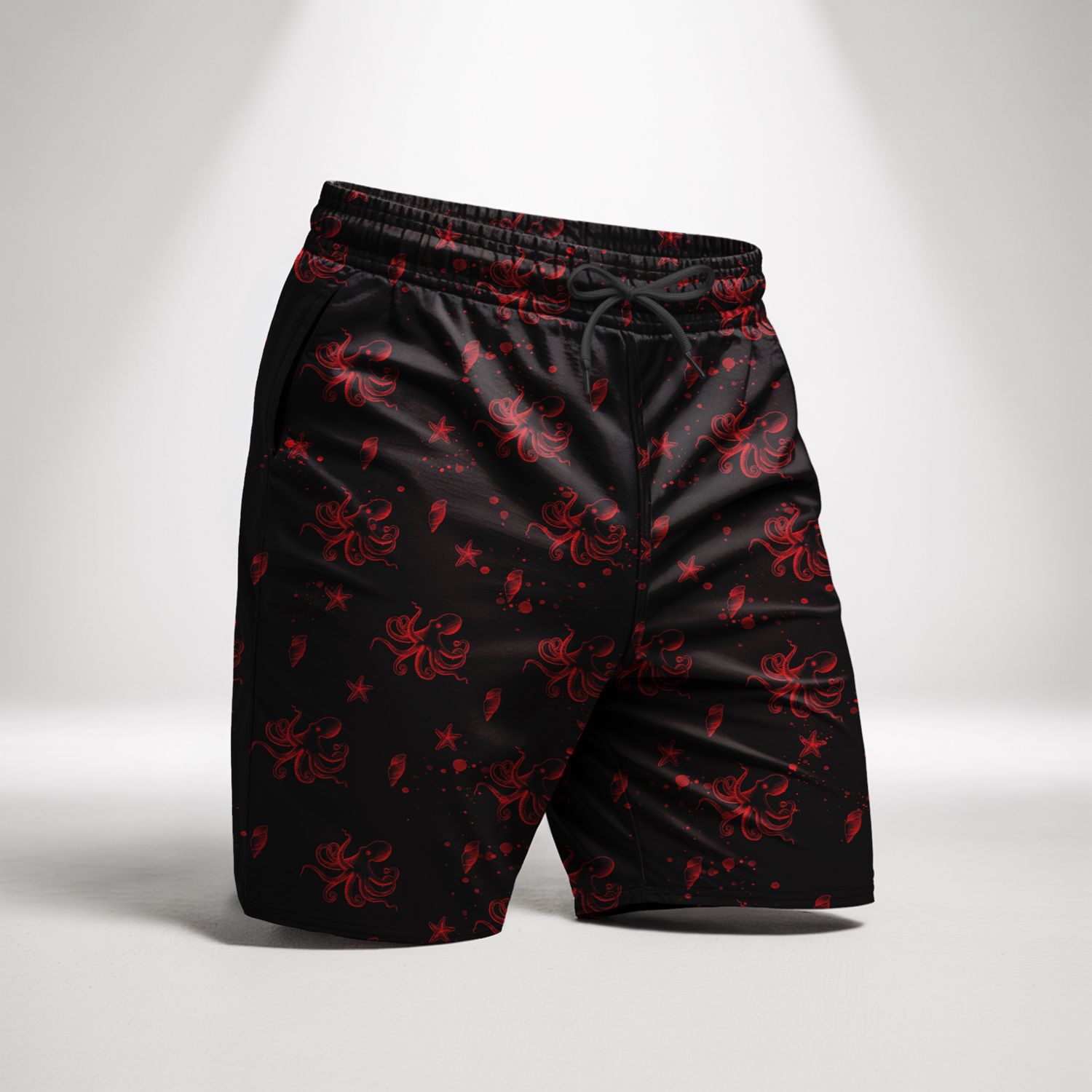 Octopus Tactel Printed Short - Black/Red