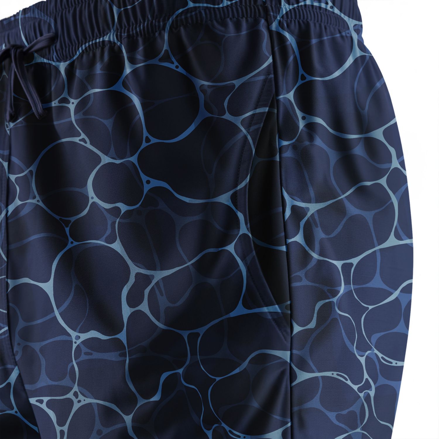 Ocean Printed Beach Shorts — Navy