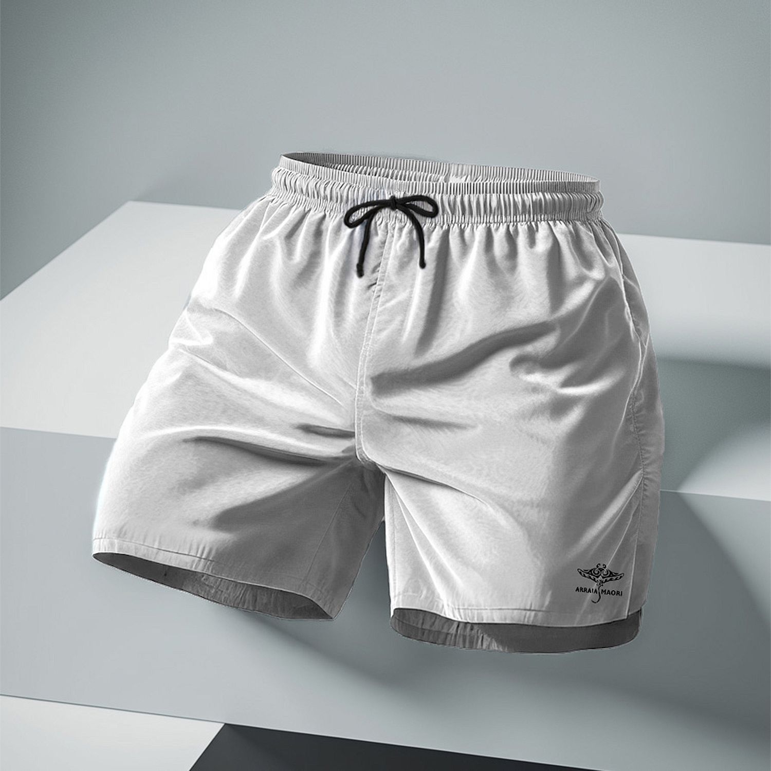 Formal shorts with elastane logo - White
