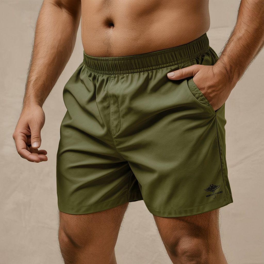 Men's Beach &amp; Training Shorts with Elastane — Military Green