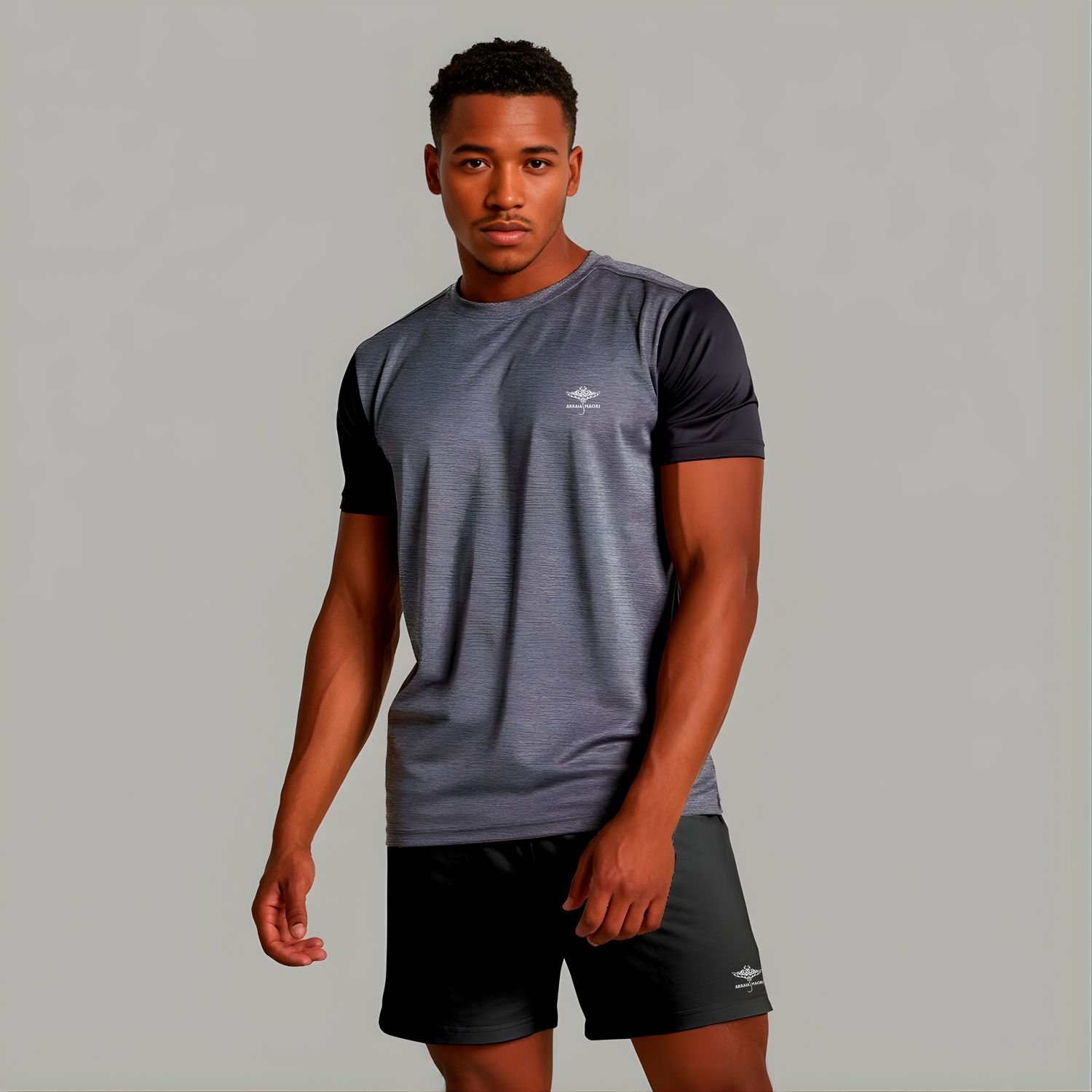 Dry Fit Short Sleeve T-Shirt — Mixed with black sleeves