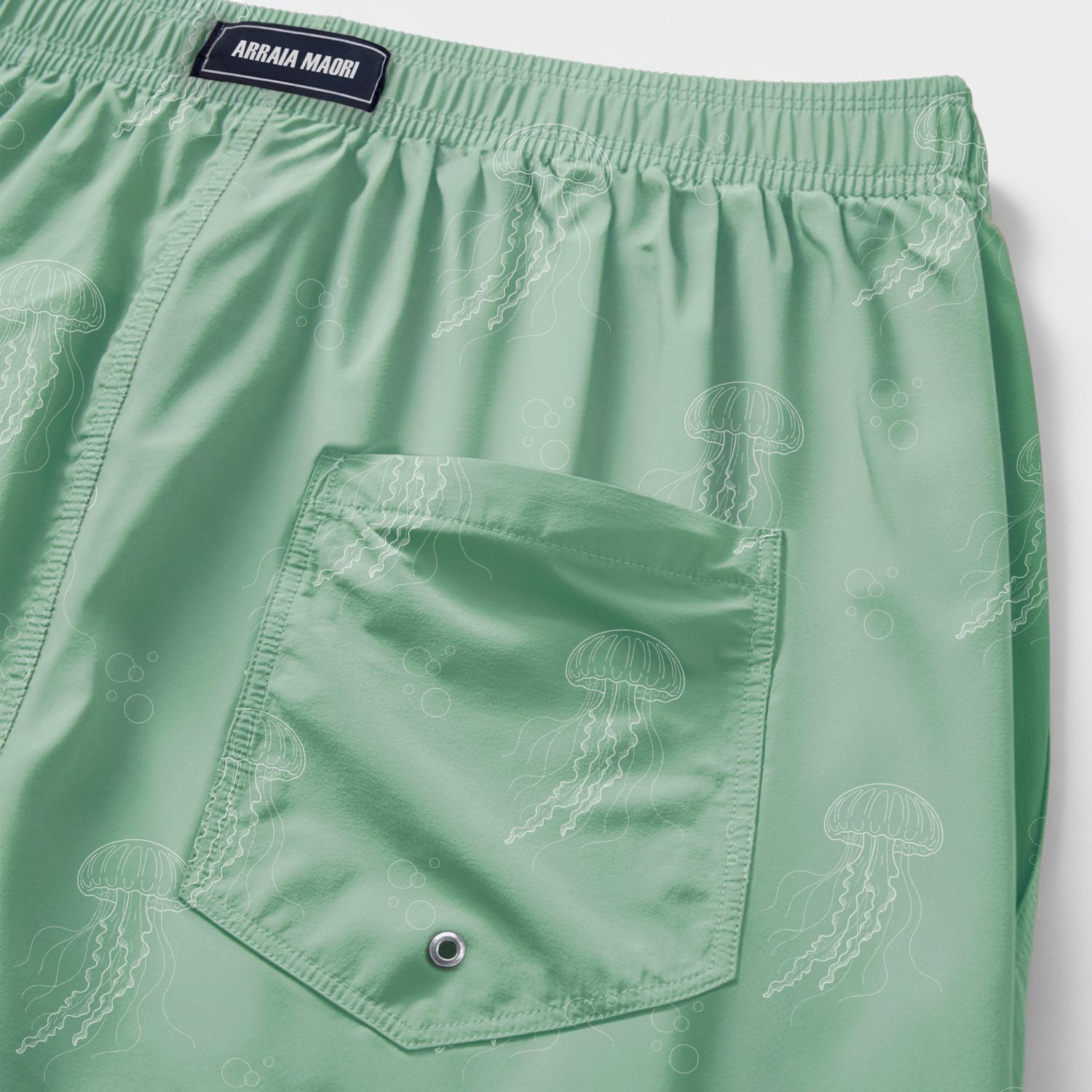 Jellyfish Printed Beach Shorts — Green