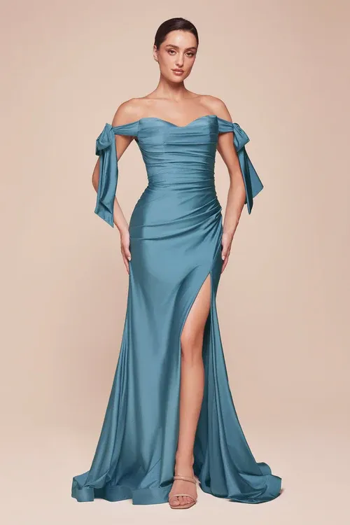 DRESS LADIVINE BM (CD943), Size: 4, color: SMOKY BLUE
