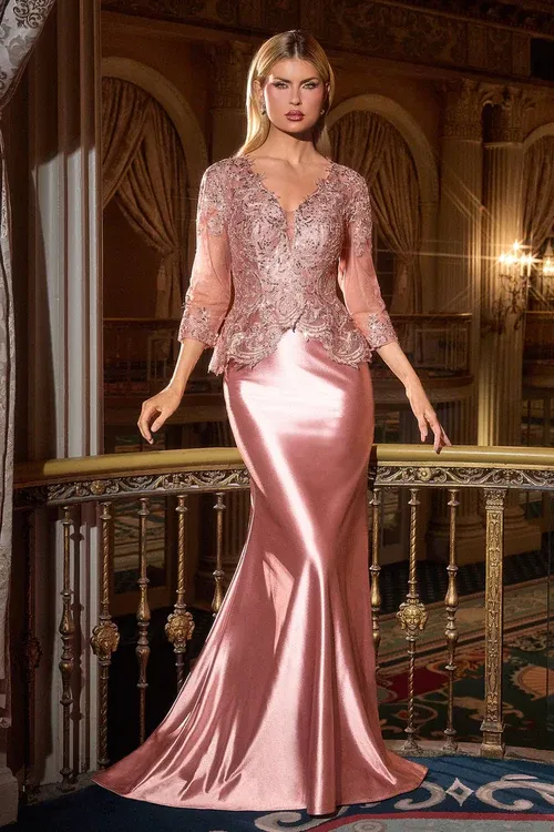 DRESS LADIVINE (CD720), Size: 6, color: DUSTY ROSE
