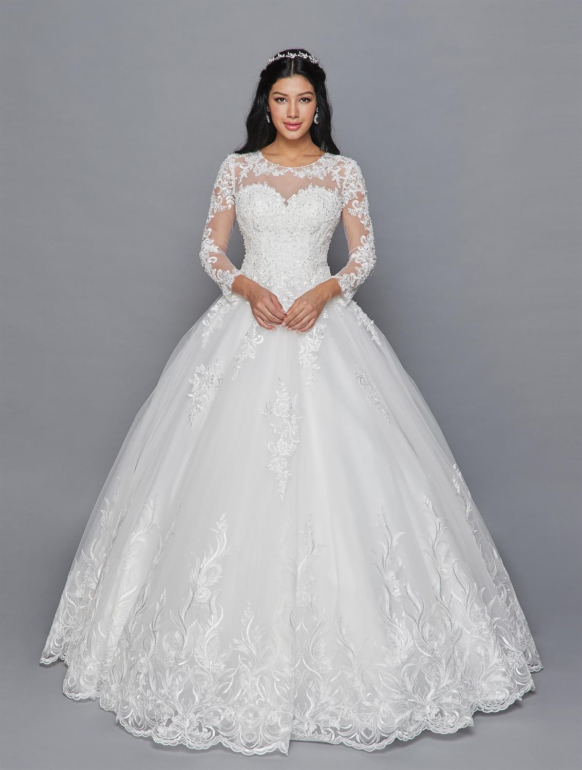 WEDDING DRESS DEKLAIR (422), Size: XL, color: WHITE