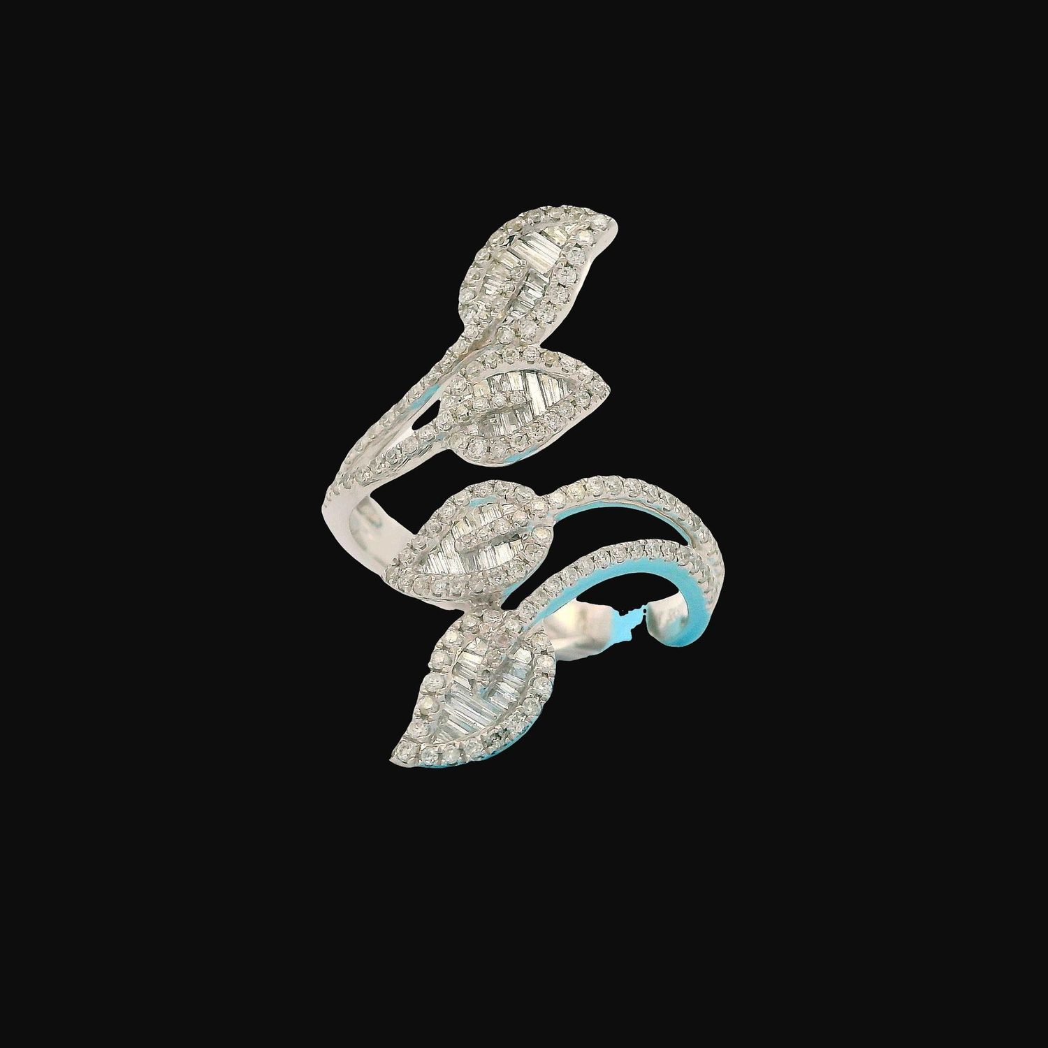 Baguette Leaf Wrap Ring