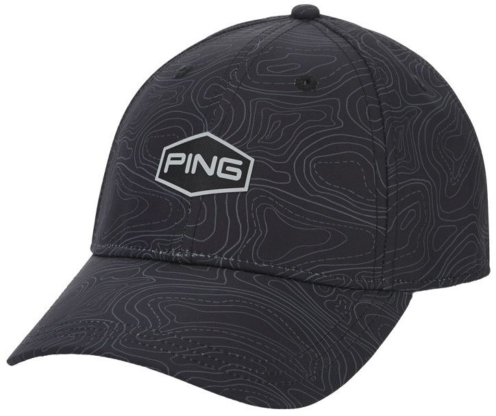 Ping Map Print Cap, Colour: Black