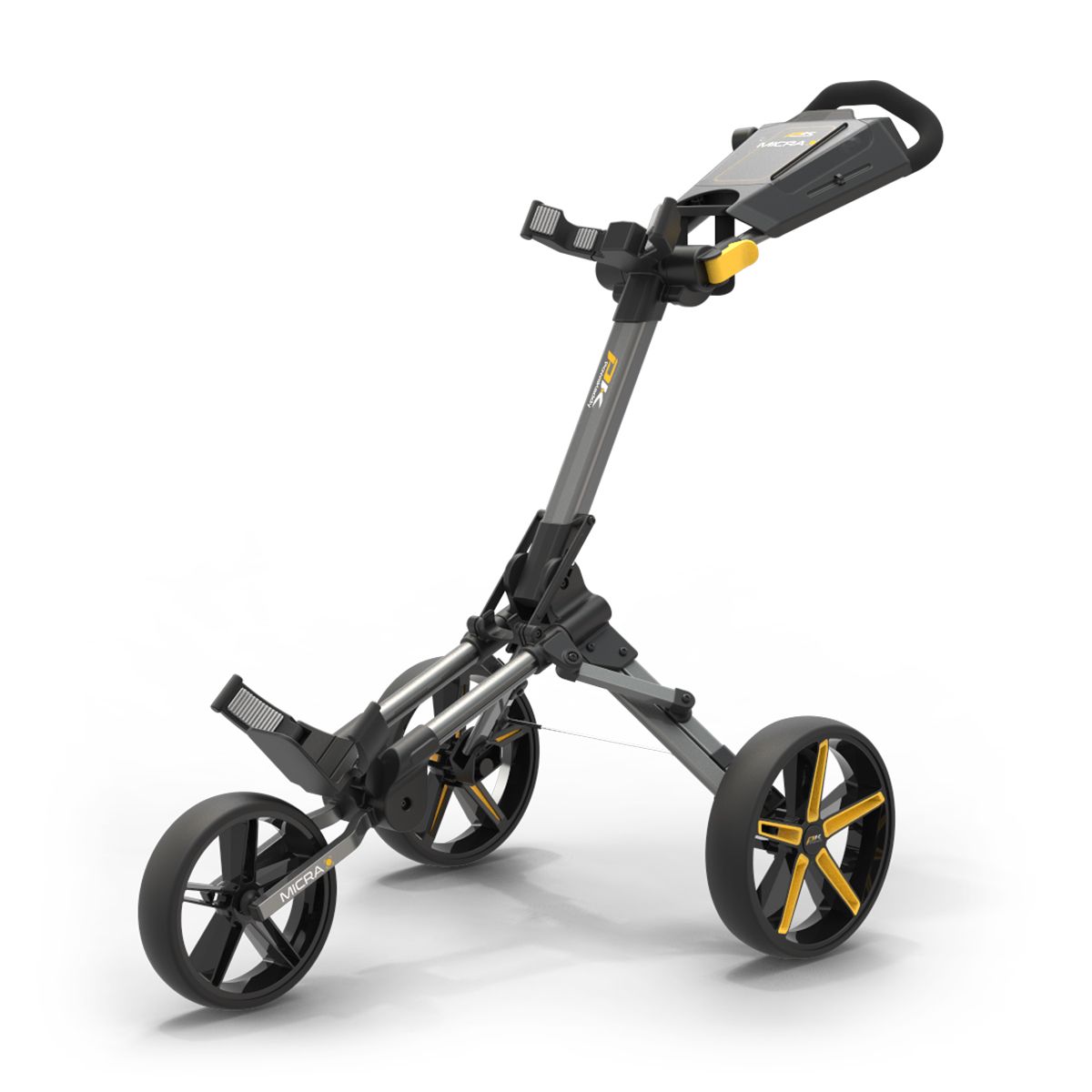 Powakaddy Micra Push Trolley, Color: Yellow Trim