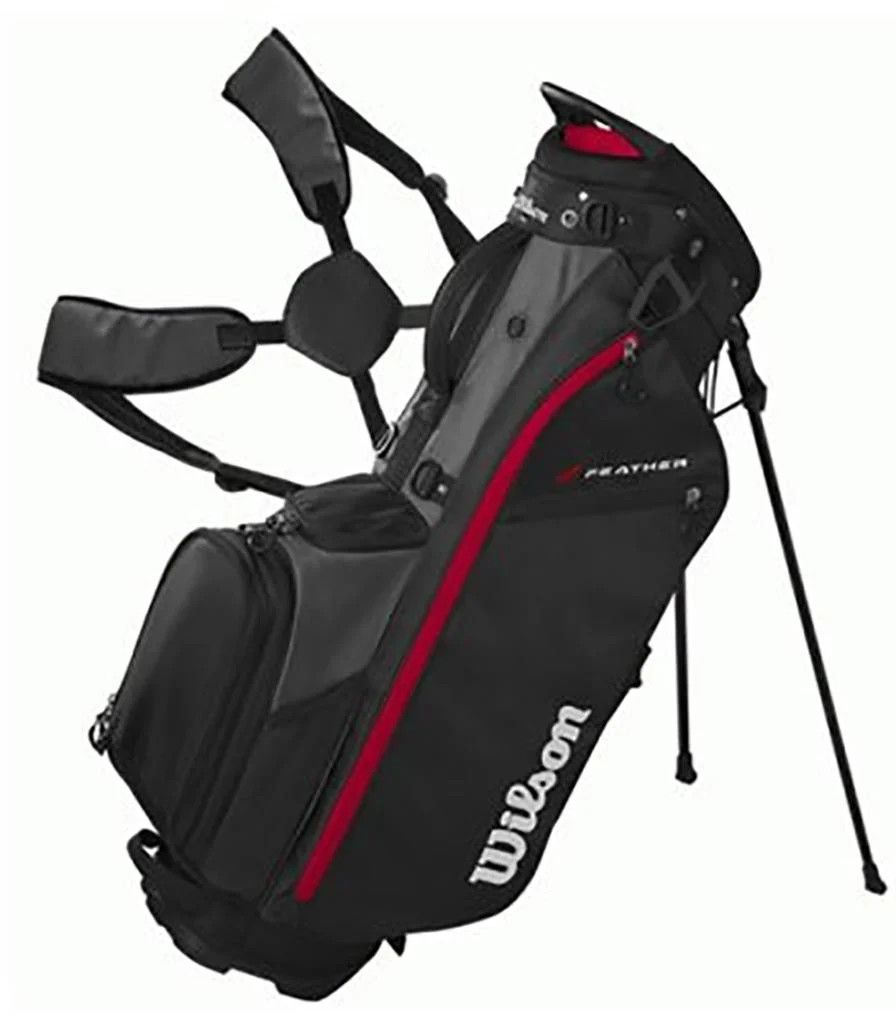 Wilson Feather Stand Bag, Color: Black/Grey/Red