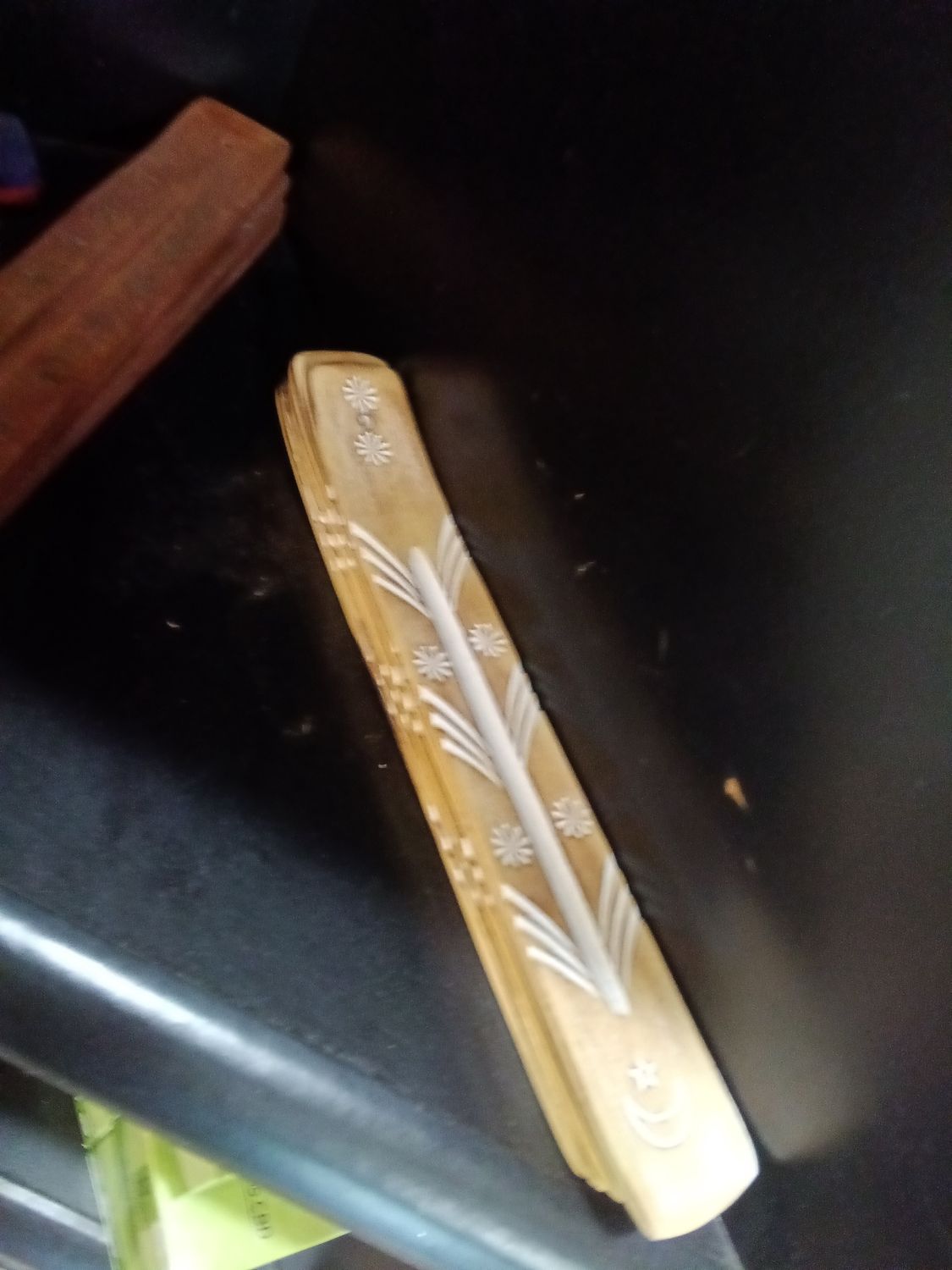 Light brown wooden incense holder