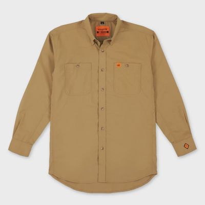 FR3W10K WRANGLER FRC LIGHTWEIGHT BUTTON UP SHIRT KHAKI TALLS **DISCONTINUED**