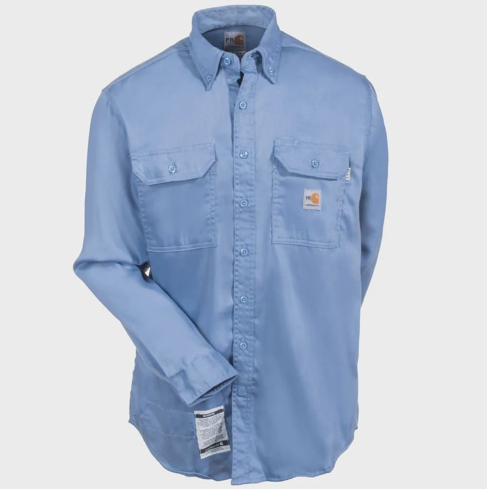 FRS003-465 CARHARTT FRC BUTTON UP SHIRT MEDIUM BLUE  *DISCONTINUED*