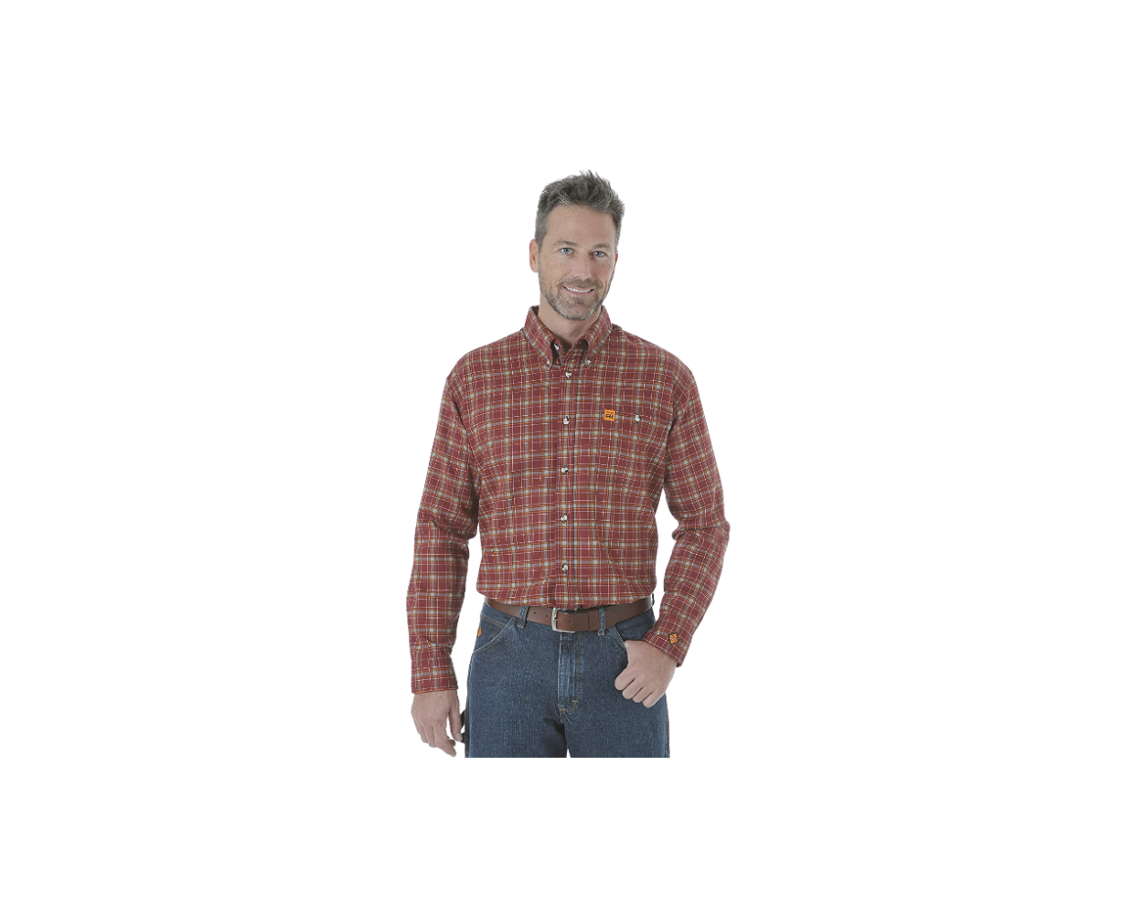 FR3W5BG WRANGLER FRC BURGUNDY PLAID BUTTON SHIRT **DISCONTINUED**