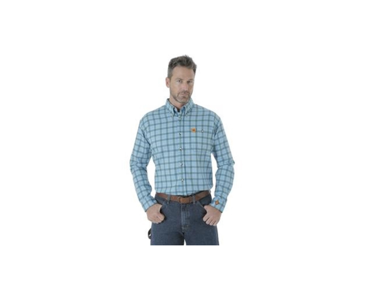 FR3W5BB WRANGLER FRC BLUE PLAID BUTTON UP SHIRT **DISCONTINUED**