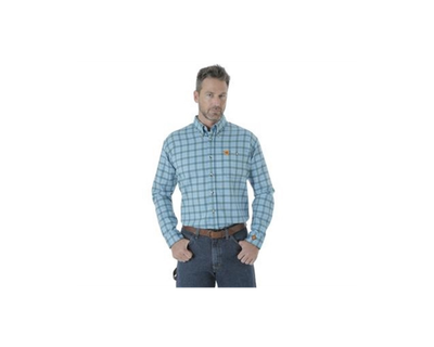 FR3W5BB WRANGLER FRC BLUE PLAID BUTTON UP SHIRT **DISCONTINUED**