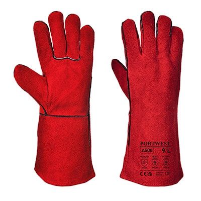 A500 WELDERS 210 SPLIT RED LEATHER GAUNTLET GLOVES