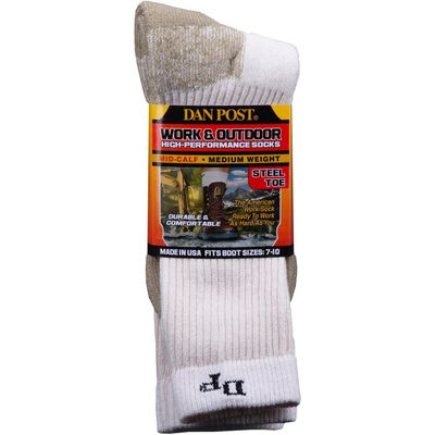 DWMS DAN POST WORK AND OUTDOOR STEEL TOE SOCKS (2PR)