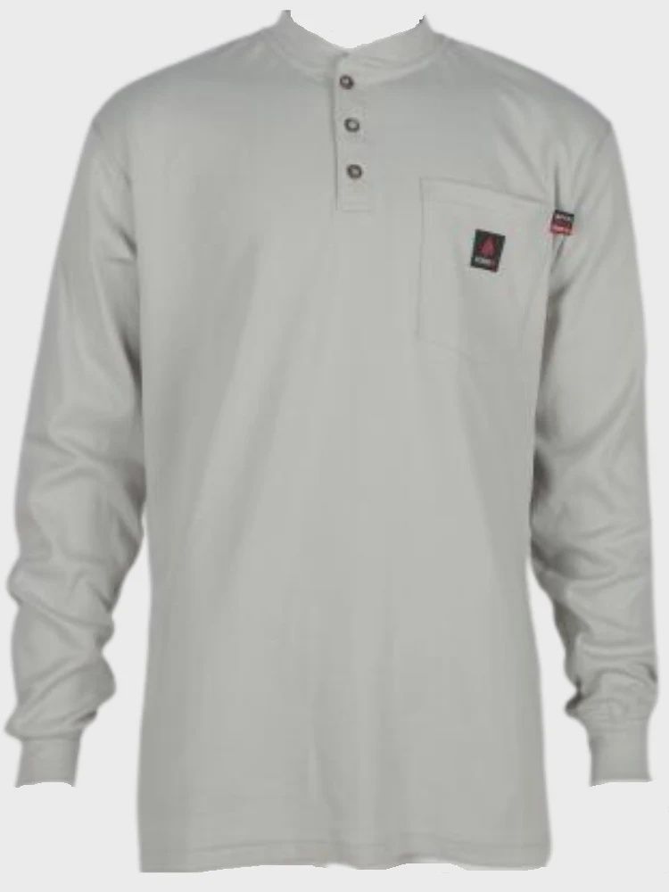 MFRHNLY-004 FORGE F/R  HENLEY SHIRTS LIGHT GREY
