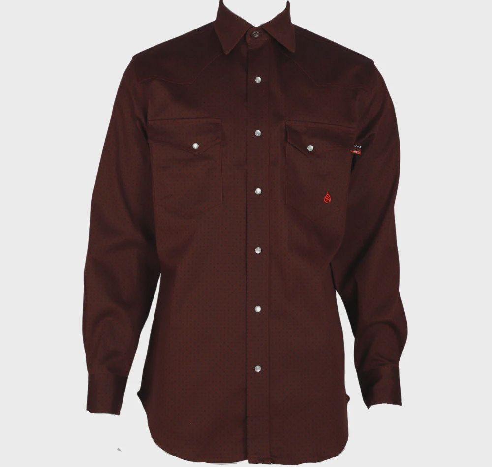 MFRSTRCS-2 FORGE FRC PRINTED WELDING SHIRT BURGUNDY PEARL SNAPS
