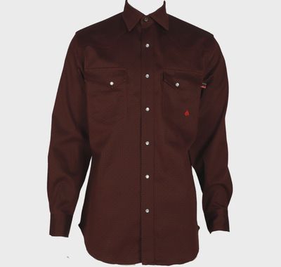 MFRSTRCS-2 FORGE FRC PRINTED WELDING SHIRT BURGUNDY PEARL SNAPS