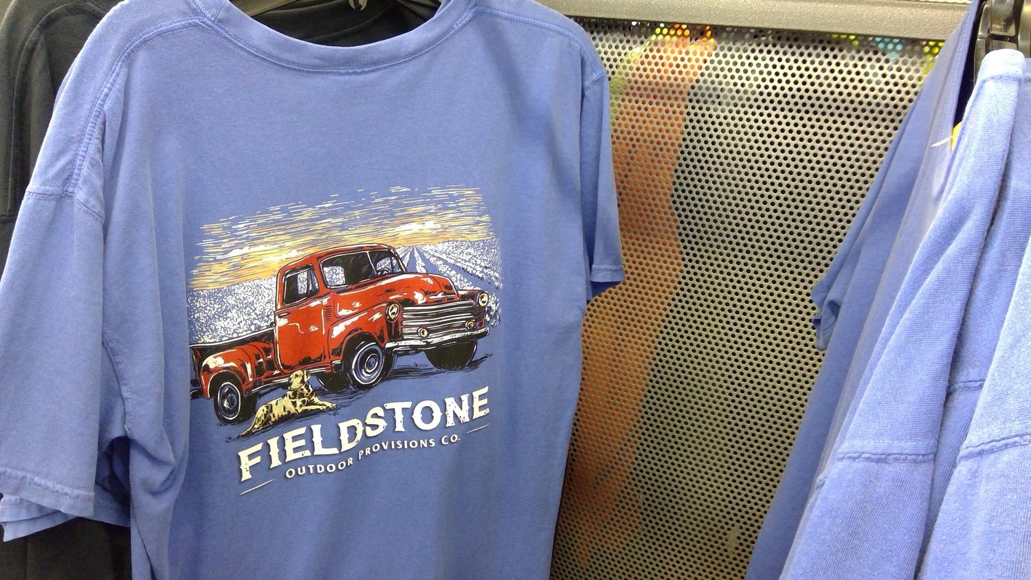 FIELDSTONE T-SHIRT BLUE WITH RED TRUCK*DISCONTINUED*