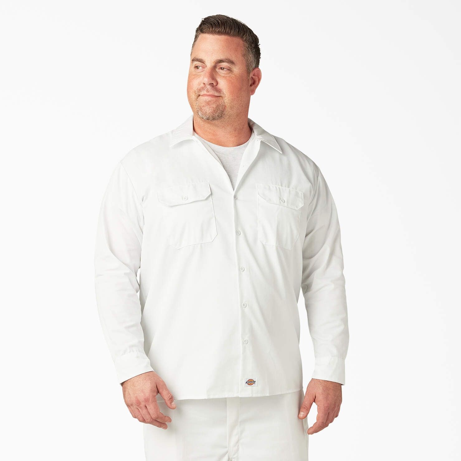 574WH DICKIES LONG SLEEVE WORK SHIRT WHITE