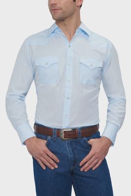 15201934-82 ELY WALKER LONG SLEEVE TONE ON TONE SHIRT