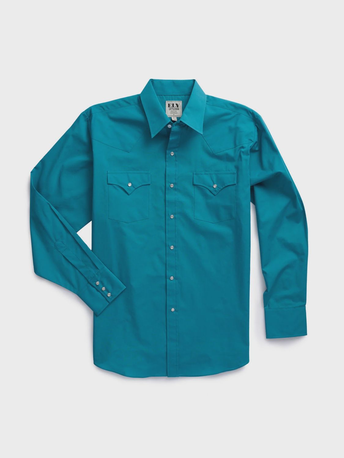 E4F201905 ELY WALKER LONG SLEEVE DRESS SHIRT- TEAL