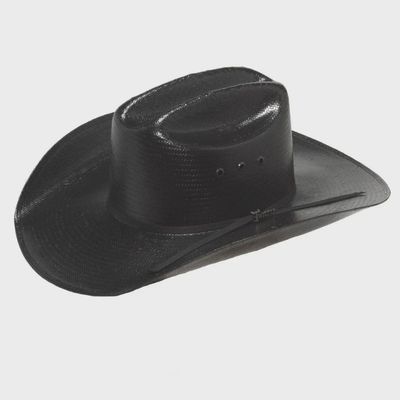 T7153801 TWISTER SHANTUNG BLACK STRAW COWBOY HAT