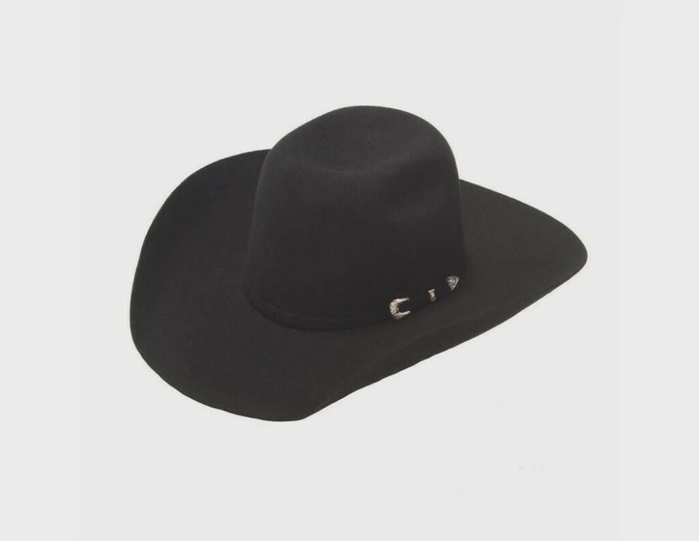 T7532801 TWISTER 2X WOOL BLACK PUNCHY COWBOY HAT
