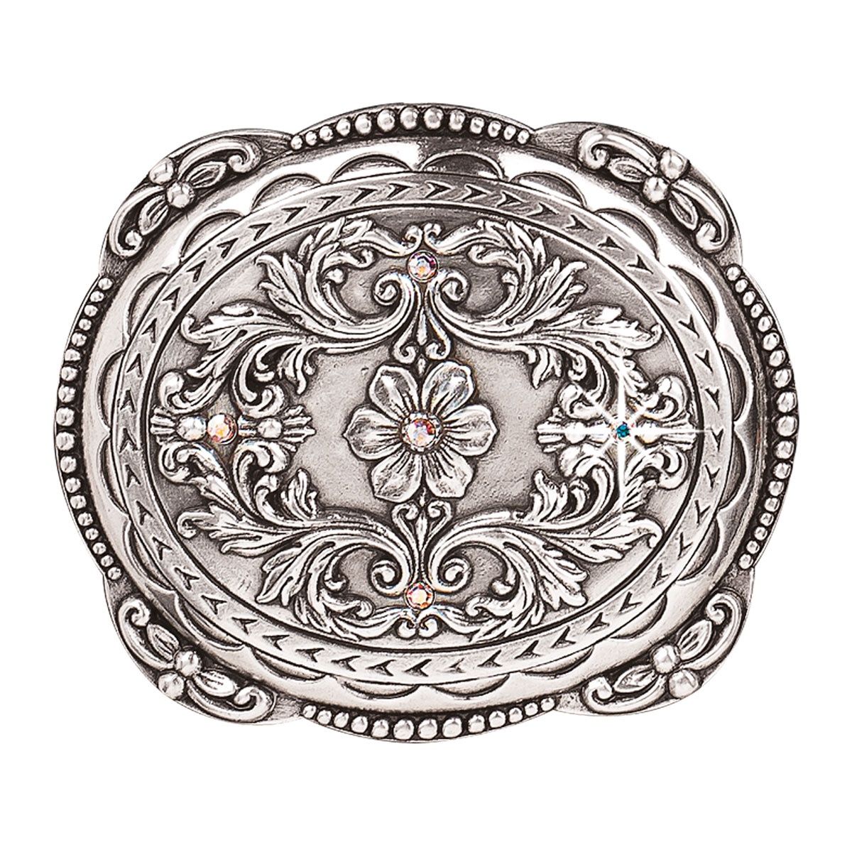 37538 BLAZIN ROXX RHINESTONE BUCKLE-SILVER
