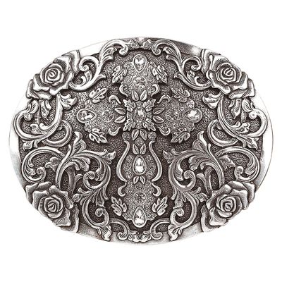 37108 BLAZIN ROXX OVAL CROSS BUCKLE- SILVER