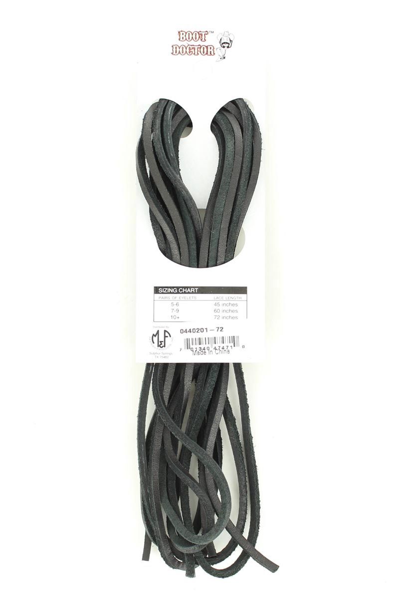 0440201 BOOT DOCTOR LEATHER LACES- BLACK 72&quot;