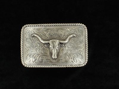 37524 NOCONA MENS LONGHORN SILVER BUCKLE
