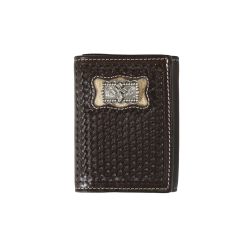 D250008602 3D CALF HAIR CROSS WITH CONCH TRIFOLD WALLET