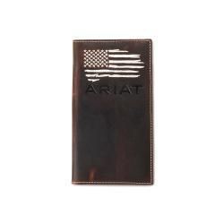 A3553734 ARIAT RODEO STYLE DISTRESSED AMERICAN FLAG WALLET