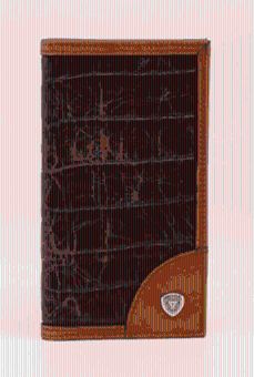 A3523402 ARIAT RODEO STYLE CROC PRINT WALLET