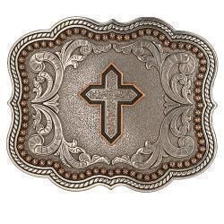 37911 NOCONA RECTANGLE COPPER CROSS BUCKLE