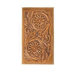 D250011502 3D RODEO STYLE FLORAL EMBOSSED INLAY WALLET