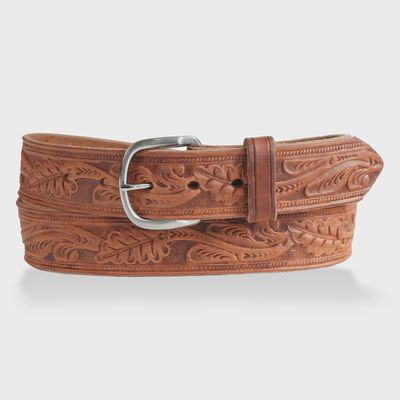 8614-37 GINGERICH LEATHER TOOLED BELT