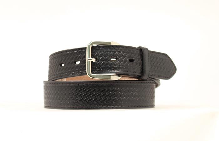 N1012001 NOCONA BLACK LEATHER BELT WITH MONEY ZIPPER