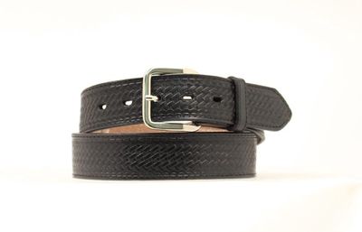 N1012001 NOCONA BLACK LEATHER BELT WITH MONEY ZIPPER