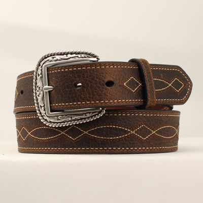 A1034202 ARIAT TAN BOOT STITCH LEATHER BELT