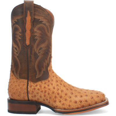 DP4951 DAN POST FULL QUILL OSTRICH EXOTIC SKIN BOOT-SADDLE BROWN