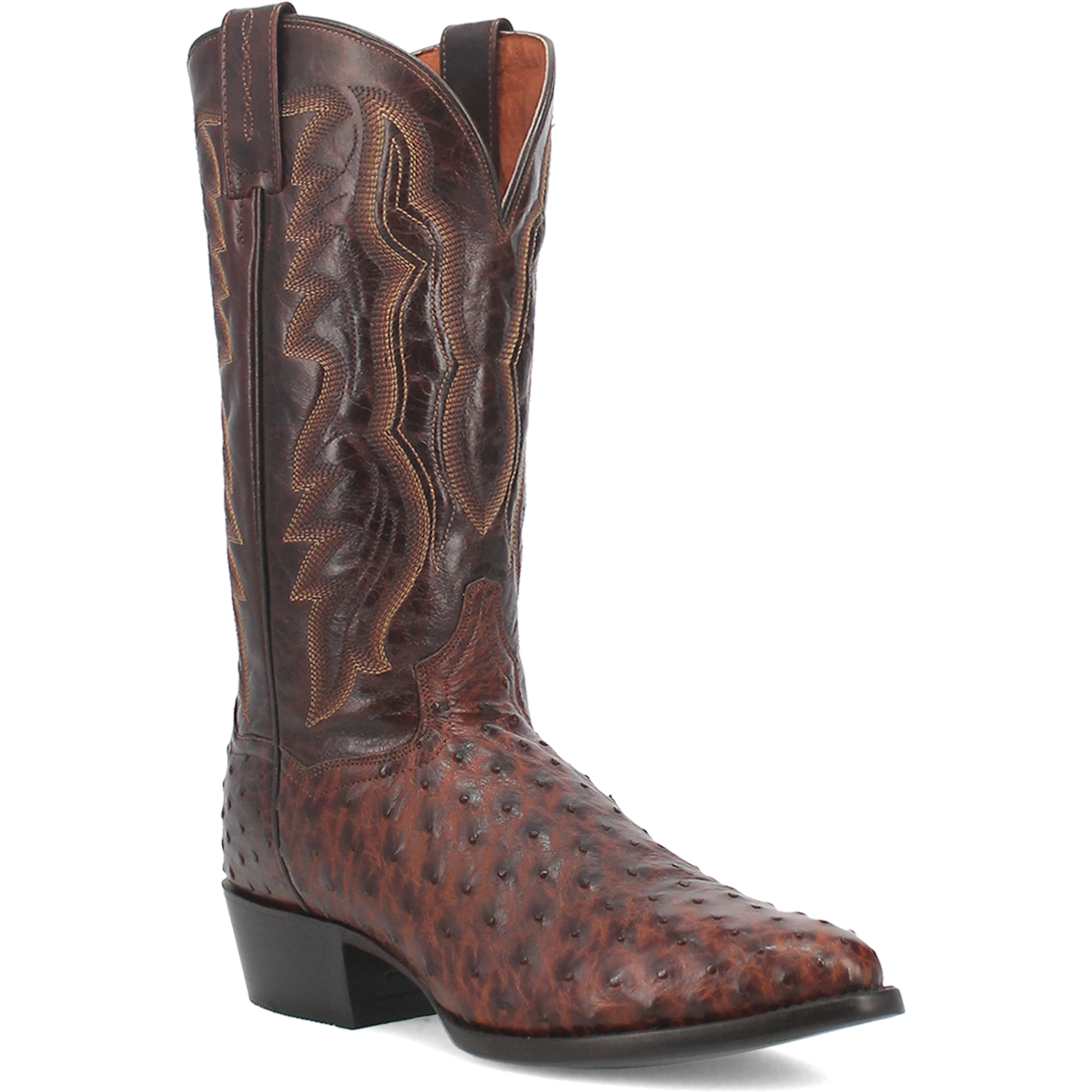 DP3016 DAN POST FULL QUILL OSTRICH EXOTIC SKIN BOOT-BRASS