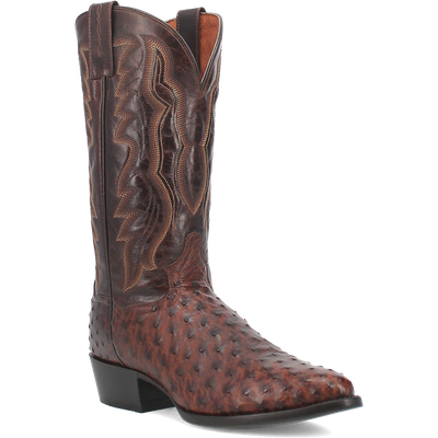 DP3016 DAN POST FULL QUILL OSTRICH EXOTIC SKIN BOOT-BRASS