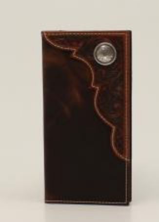 A3551302 Ariat Youth Rodeo Wallet Embossed Round Concho Brown