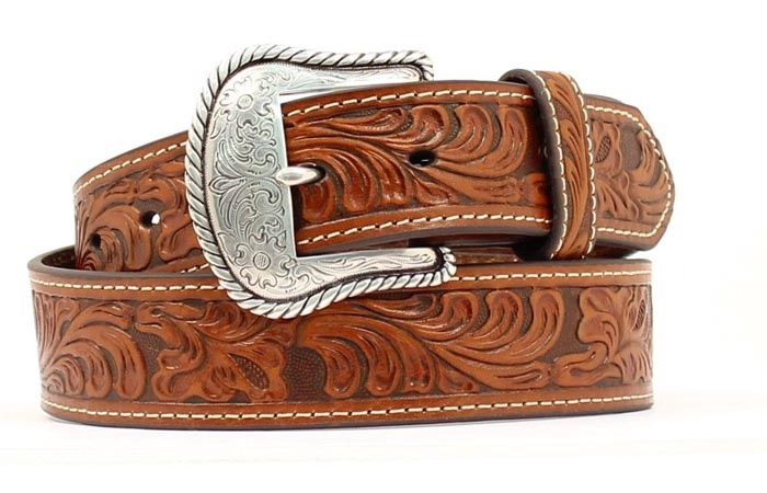 N2446008 NOCONA LEATHER FLORAL BELT