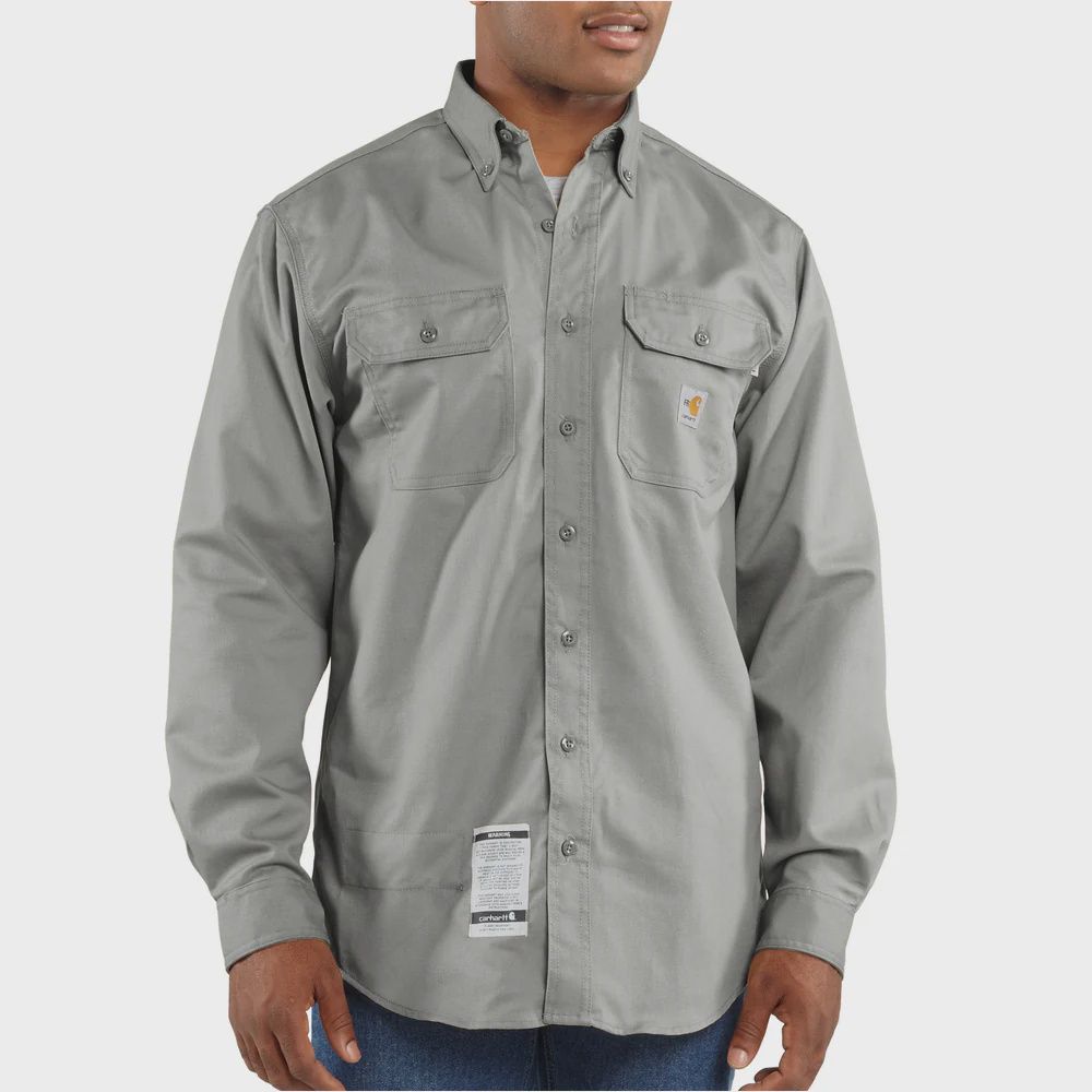 FRS160 - GRY CARHARTT GRAY FR BUTTON SHIRT
